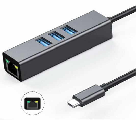 HUB 4 en 1 TYPE C / 3 USB - LAN Ethernet