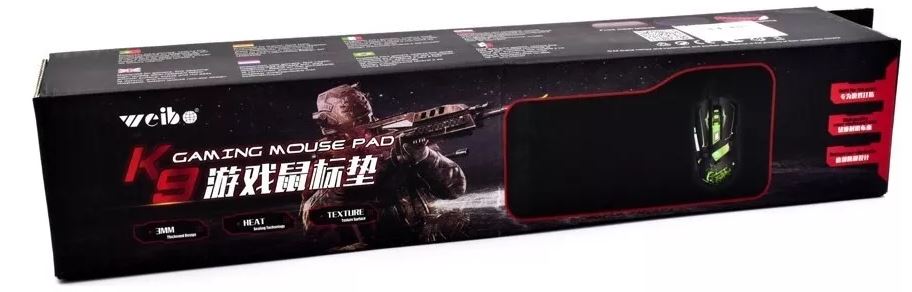 Pad Mouse Gamer Extra Largo Mouse Pad Deluxe Color Negro Weibo K9