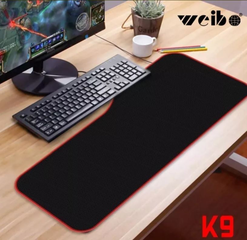 Pad Mouse Gamer Extra Largo Mouse Pad Deluxe Color Negro Weibo K9