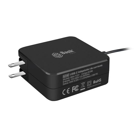 Cargador para portatil tipo C 65W