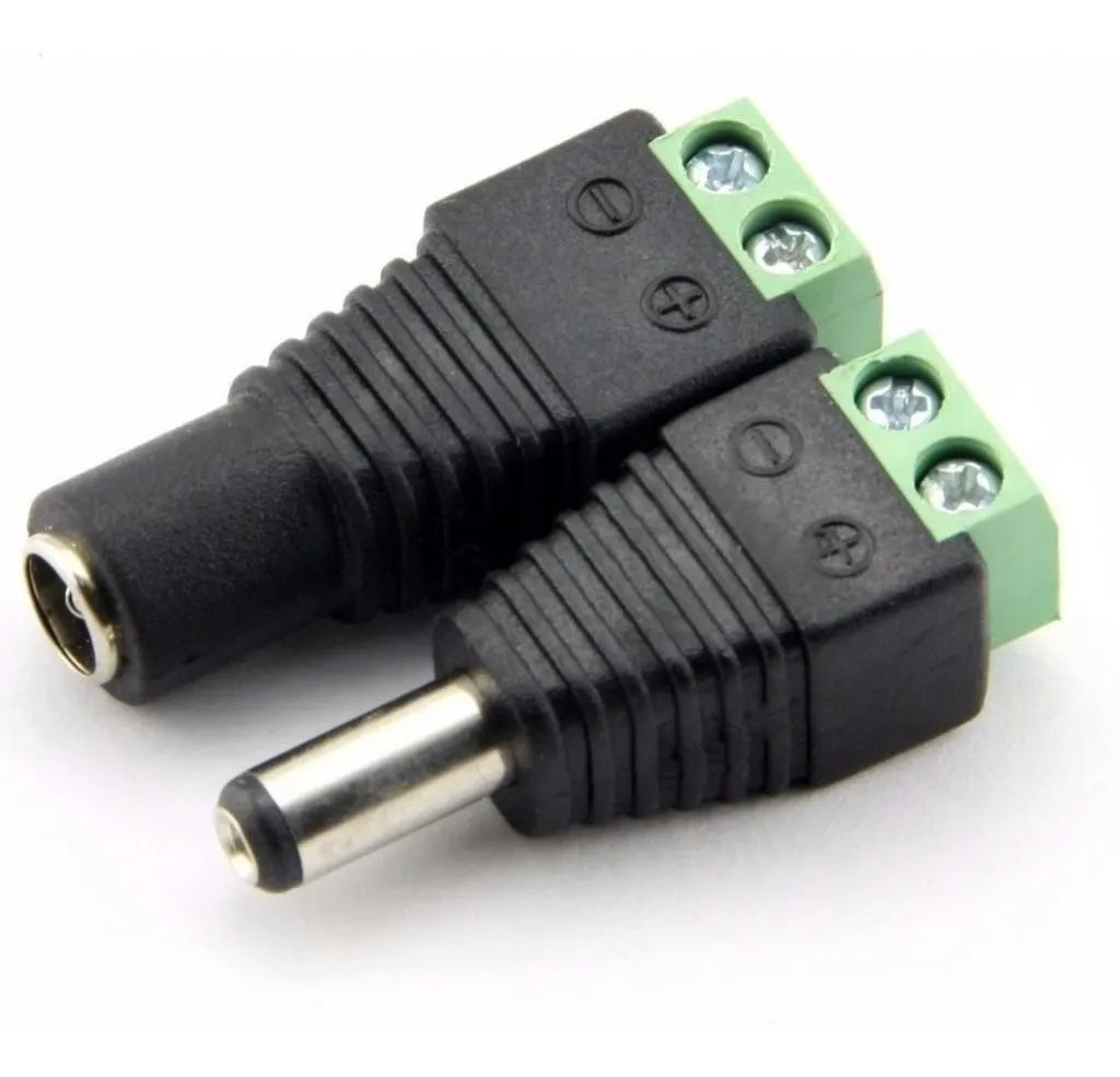 Conectores Dc Jack Bornera Cctv Hembra + Macho