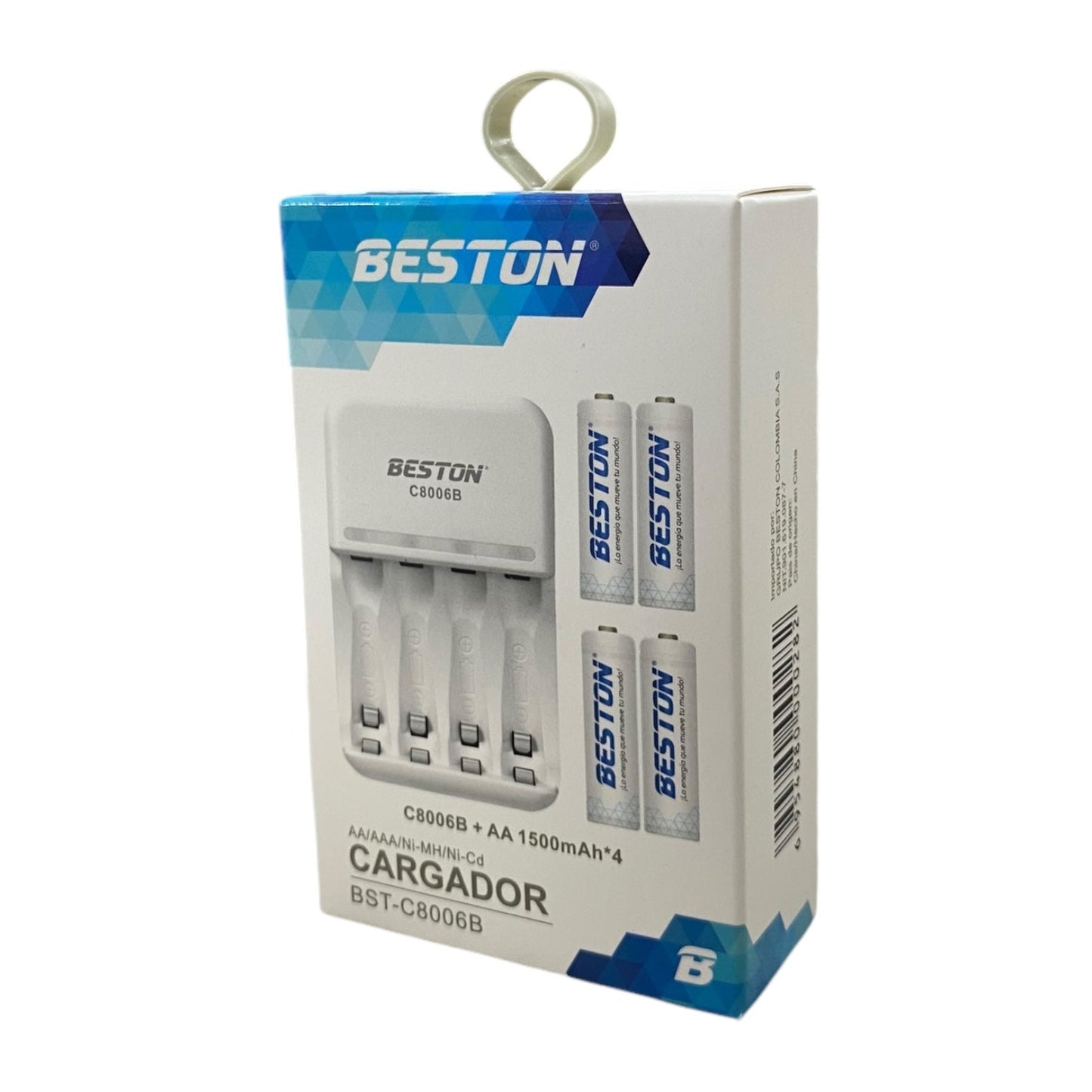 Cargador Para Pilas Recargables Beston + 4 Pilas C8006B AAX4