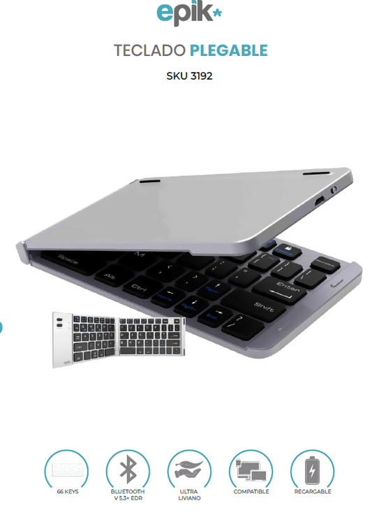Teclado plegable Bluetooth epik*