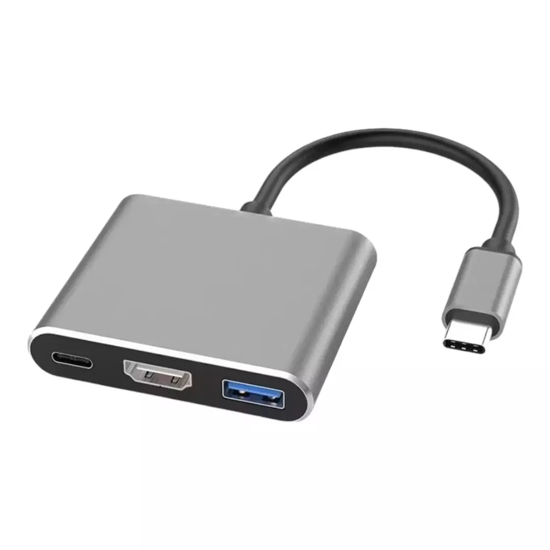 Adaptador HUB USB - C 3 Puertos LJ-45 TP/HD3IN1