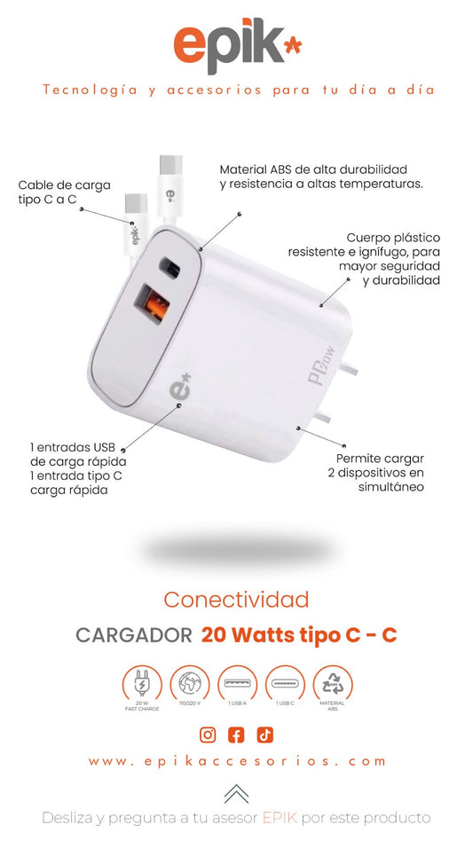 Adaptador PD 65 Watts epik*